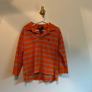Polo by Ralph Lauren: size 4t color orange white and navy stripes
